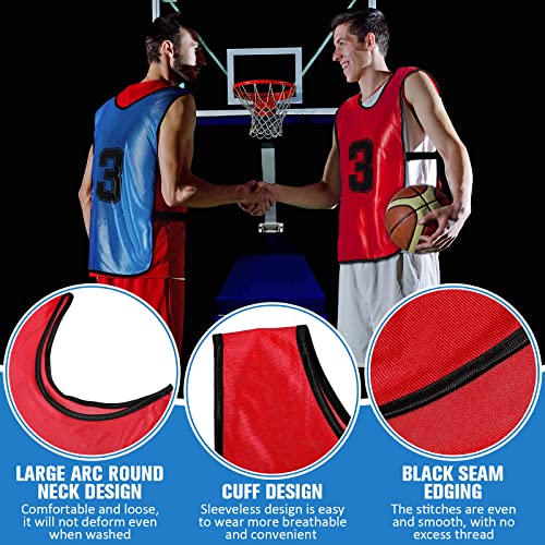 12 Pieces Basketball Scrimmage Training Vest Reversible Numbered Team Sports Pinnies Jersey Breathable Soccer Training Equipment Soccer Pennies Soccer Vest With Elastic Belt For Adult Youth Kids #TOP5