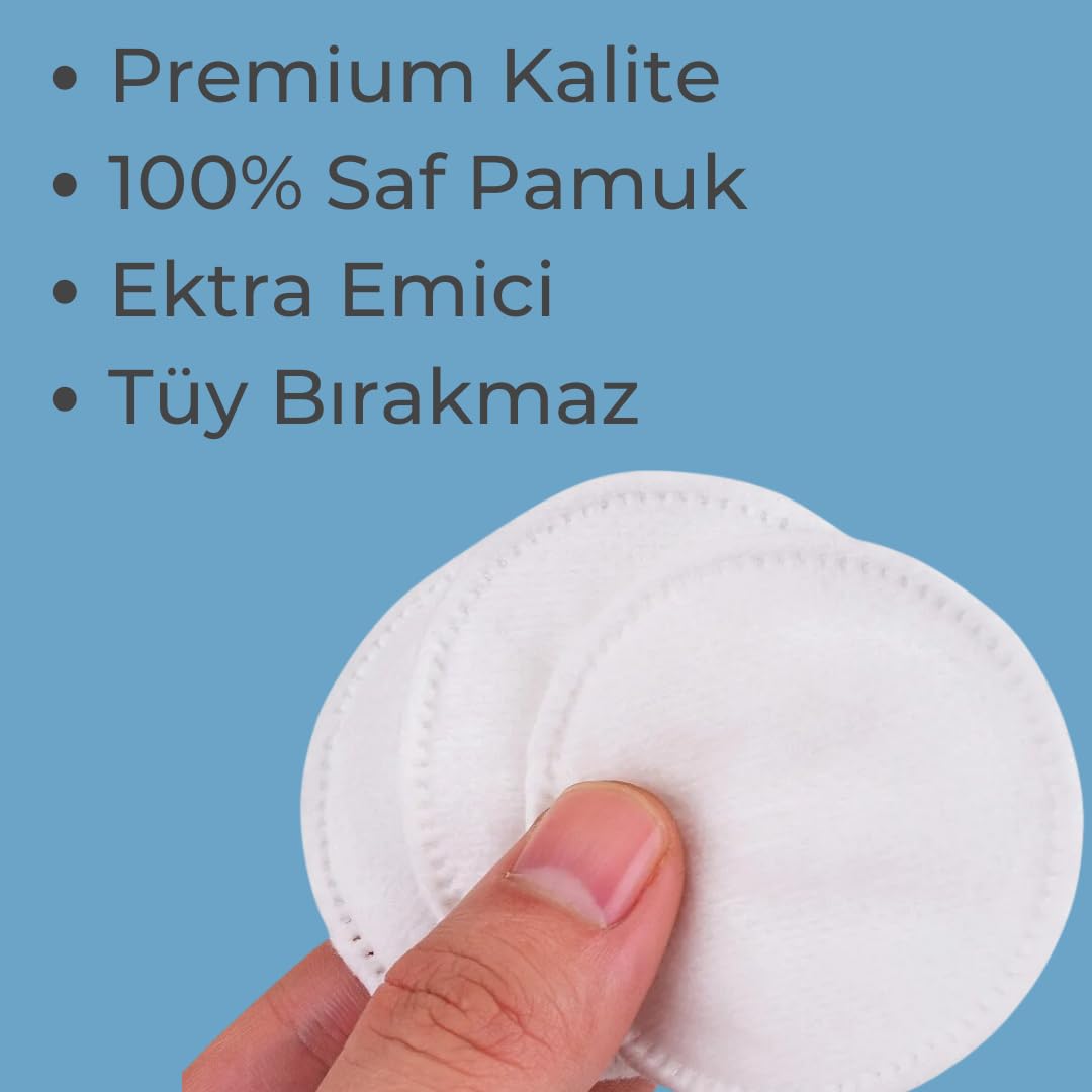 BLUENDY 200 Adet Yuvarlak Makyaj Temizleme Pamuğu -%100 Saf Premium Kalite Disk Pamuk, Fondöten ve Makyaj Çıkarma Pedi, Tüy Bırakmaz, Yumuşak ve Taşınabilir (M, Adet, 200)