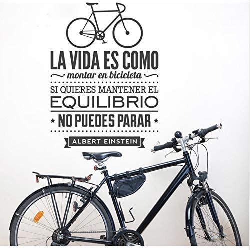 Das Leben ist wie Fahrrad fahren Wandplakat Spanisch Schriftzug Fahrradfahrer Wandaufkleber Fahrrad Sport Home Dekoration 57X55Cm Baumarkt