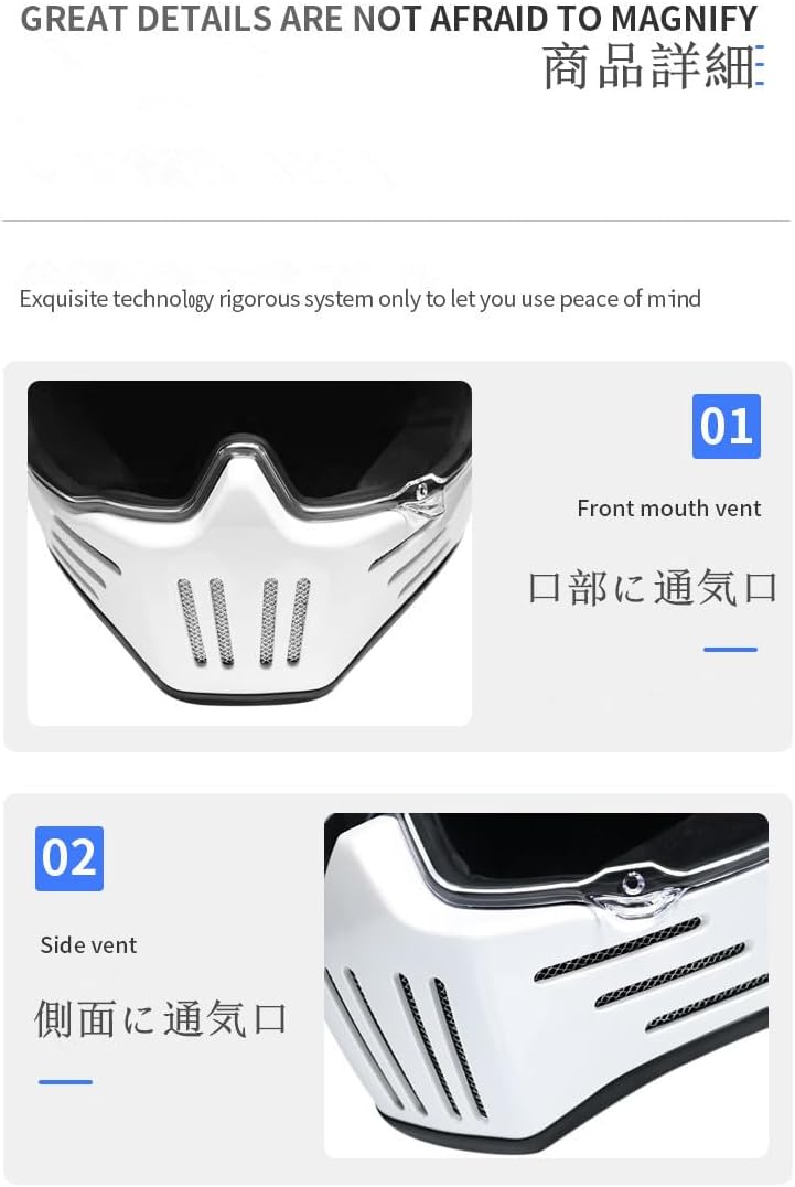 フルフェイス ガラス繊維 カート アメリカンクラシック メンズ レディース 四季対応 耐衝撃性 超軽量 ファッション性 防水 防寒 防風 日焼け防止 大きいサイズ頭囲(57-66cm) DOT規格品