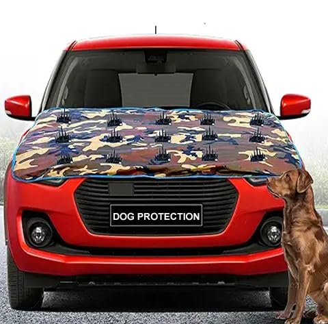 Image of Car Protection Cover from Dogs, Pets and Animal Waterproof Dustproof → Protection Bonnet Anti Climb of Dogs Keep Safe Scratches on the car via Street Dogs, Spike Nail Cover Compatible for All Cars