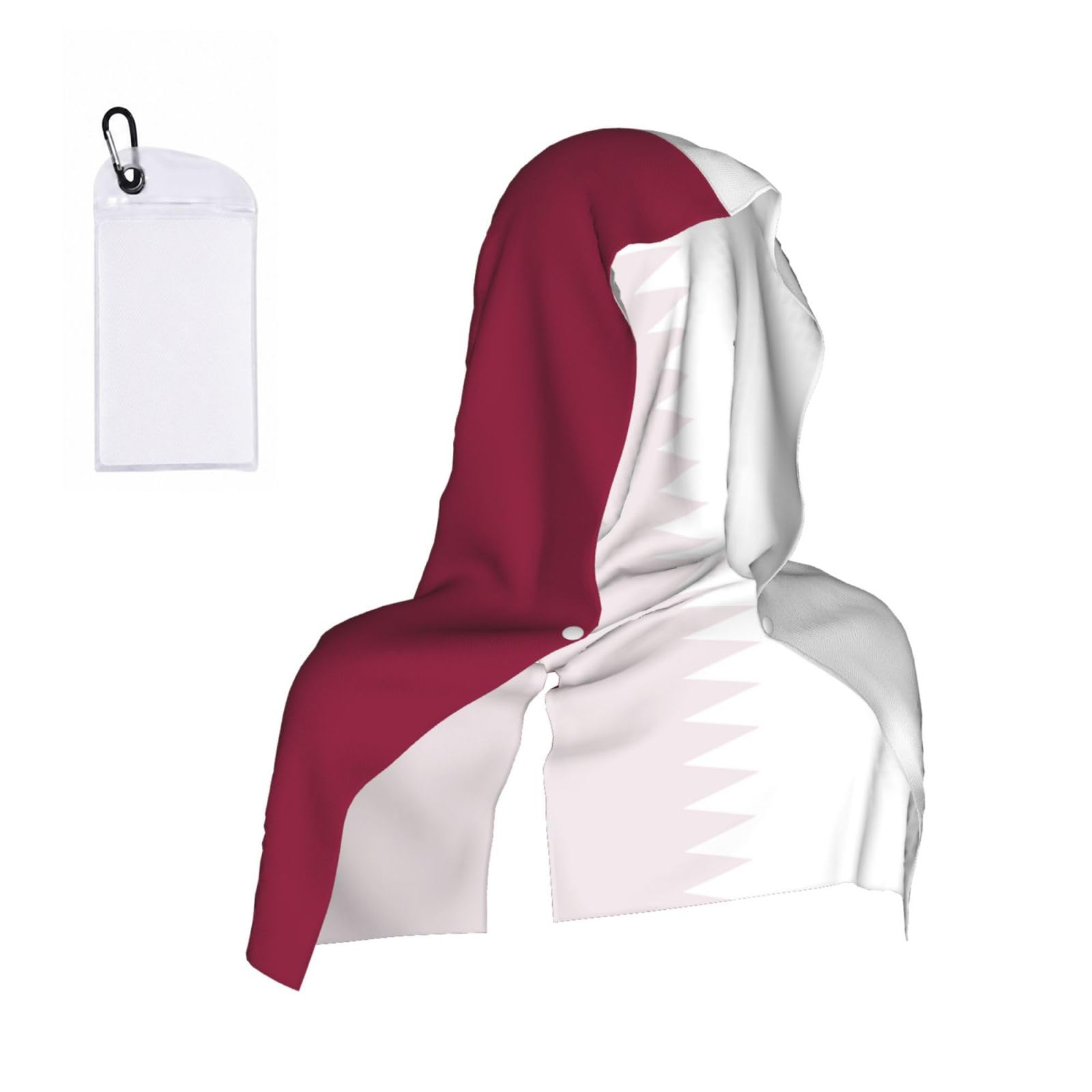ZQYTGFDC Qatar flag Cooling hooded towels are suitable for summer sports, running, outdoor work, and gardening.