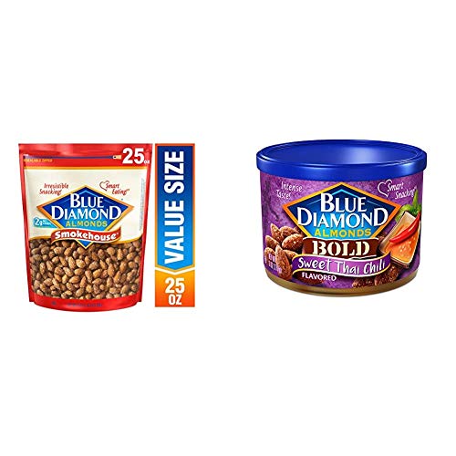 Blue Diamond Almonds, Smokehouse, 25 Ounce & Bold Sweet Thai Chili, 6 Ounce