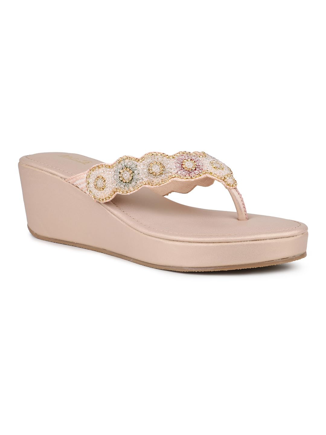 Inc.5 Women Rose Gold Daily Embellished Round Wedges Slip-On Euro-37 (B0DFMCDLL9) Amazon Price History, Amazon Price Tracker