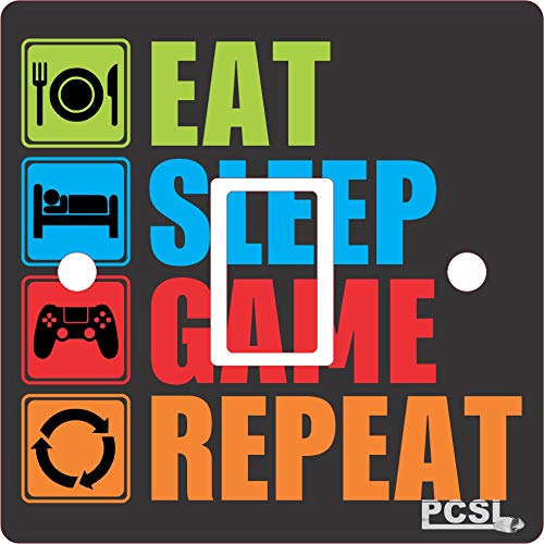Light Switch Sticker/Decal - SW004 - Eat Sleep Game Repeat