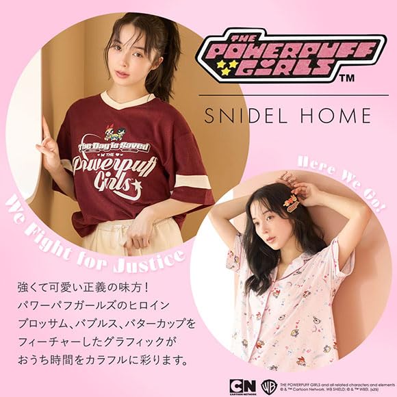 SNIDEL 【The Powerpuff Girls】　開襟シャツ SNIDEL HOME The Powerpuff Girlsプリント開襟シャツ