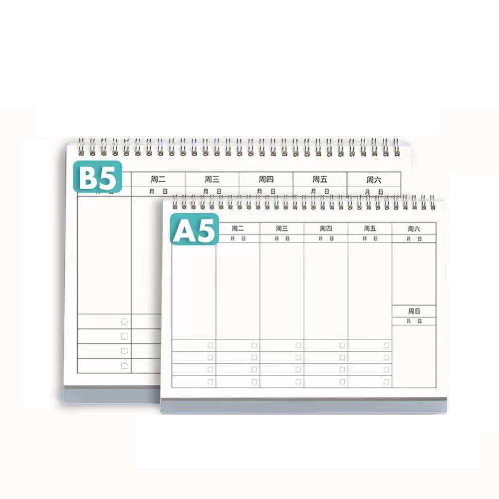 カレンダー・スケジュール kurumi Amazon | カレンダー 手帳 52 週 計画本 B5 & A5サイズ 2冊セット