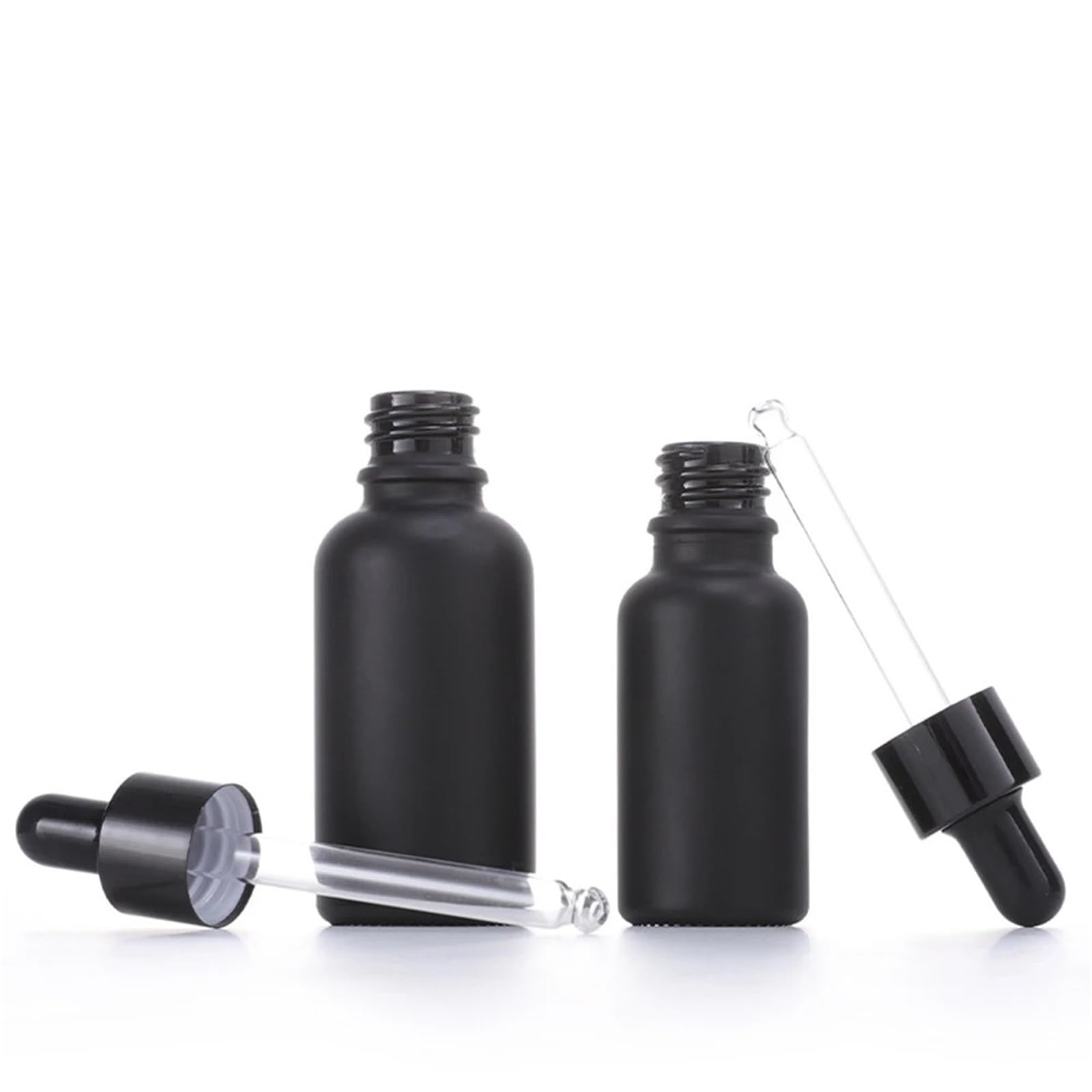 Pipettenflasche 10 ml, 30, 50, 100 Tropfflasche aus Glas, feines Öl, Peeling, Schwarzlichtvermeidung, Kosmetika, separate Abfüllung(All black,10PCS_100ML)