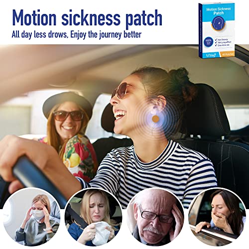 Viyay 40 Counts Motion Sickness Patches, Sea Sickness Patch, For Travel Of Cars, Ships, Planes, Fast Acting And No Side Effects With Waterproof, Non Drows #TOP6