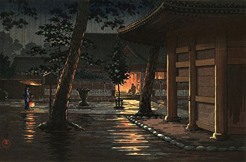 Japanese Art Print - Sengakuji Temple at Takanawa in Tokyo by Tsuchiya Koitsu