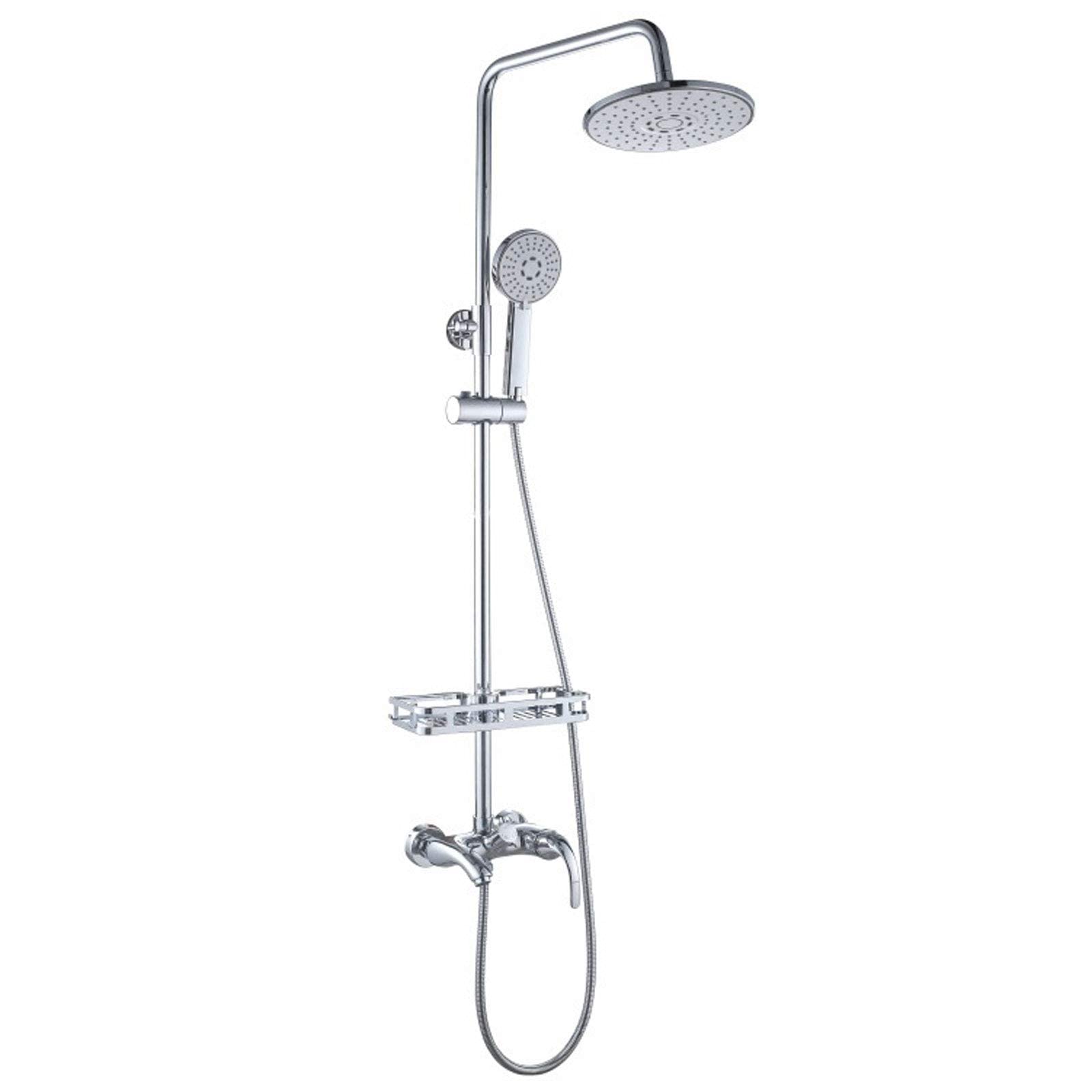 OZBMA Modern Overhead Rainfall Shower System, Wall Mounted Set with Handheld Head, Silver Mixer for Bathroom & Hotel, Luxurious Spa Experience, Easy Installation