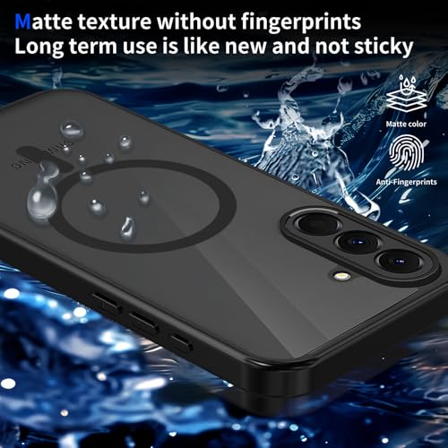 Image of Back Cover for Samsung Galaxy M17 5G / A17 5G / F17 5G, Back Cover Case Shockproof Matte PC + Side Black TPU Protective Case Magnetic Support Bumper Case Cover (Galaxy A17)