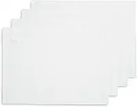 Solino Home Jogo americano branco conjunto de 4 – jogo americano de linho de algodão 48 cm C x 35,5 cm L – jogo americano de tecido lavável na máquina para o dia dos namorados, primavera, inverno e