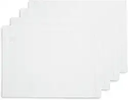 Solino Home Jogo americano branco conjunto de 4 – jogo americano de linho de algodão 48 cm C x 35,5 cm L – jogo americano de tecido lavável na máquina para o dia dos namorados, primavera, inverno e