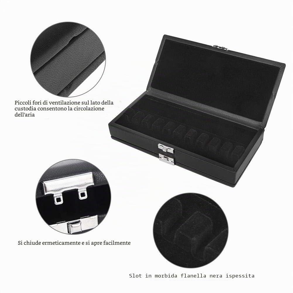 Accessori per strumenti musicali in legno a 2 strati, custodia per ance, fessura in morbida flanella nera per addensare pratico per principianti amanti degli strumenti bande
