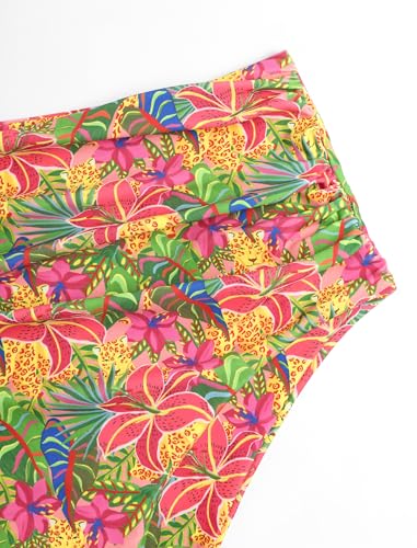 Image of ZAFUL Women High Waisted Bikini Bottoms Ruched Swimsuit Bottom Tummy Control Bathing Suit Bottoms