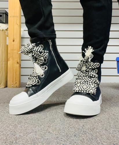 Liliana Women Platform Wide Laces High Top Sneaker with Zipper4