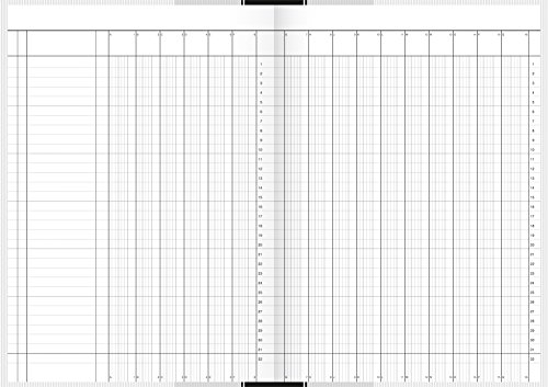 König & Ebhardt Geschäftsbuch - A4 mit festem Kopf, 16 Spalten, 32 Zeilen, 70g/m², 96 Blätter, Klebebindung