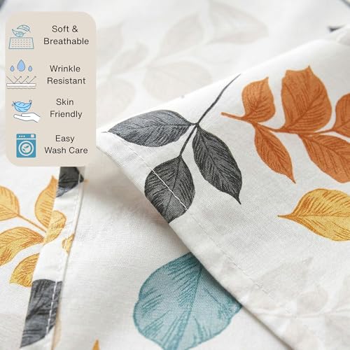 Image of Bedsheet for Double Bed King Size | 90 X 100 Inch Bed Sheet with 2 Pillow Covers 18 X 28 Inch | Soft, Wrinkle Resistant, Durable 250 TC Breathable, Skin Friendly | White Floral