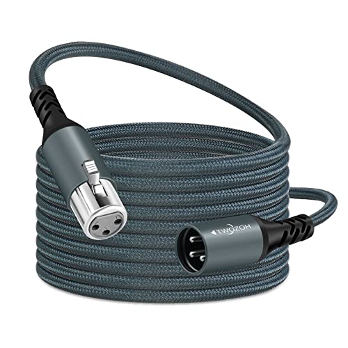 Twozoh Câble XLR Professionnel 5M, Tressé Câble Audio HiFi équilibré 3 broches XLR Mâle vers XLR Femelle