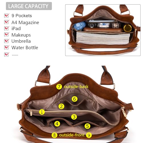 Image of Crossbody Bags for Women Large Hobo Purse Shoulder Handbag Wallet Set 2PCS | Soft PU Leather,Total 9 Pockets,Large Capacity,with a Spacious Functional Wallet,Detachable Shoulder Strap,Stylish Design