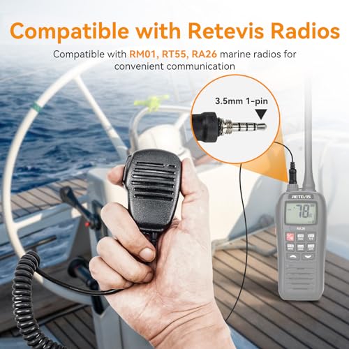 Image of Retevis RM01 1-pin 3.5mm Shoulder Speaker Mic, Compatible with RM01, RT55 and RA26 VHF Marine Radio, 3.5mm Audio Jack(1 Pack)