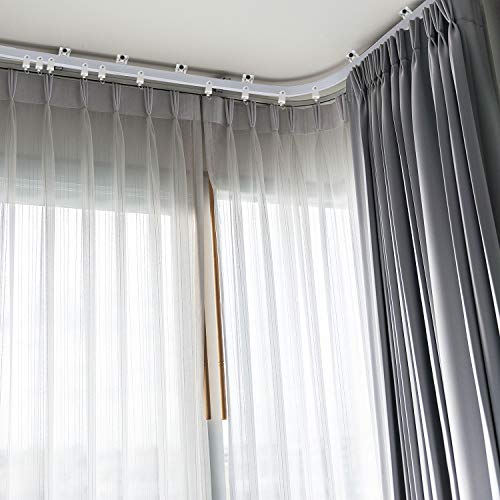 Image of Jetec Flexible Bendable Ceiling Curtain Track, Mount for Rail with Curtain Tracks System Bunk Bed Window, Room Divider, Door, Shower, Rv(16.4 Feet / 5 Meters,White)