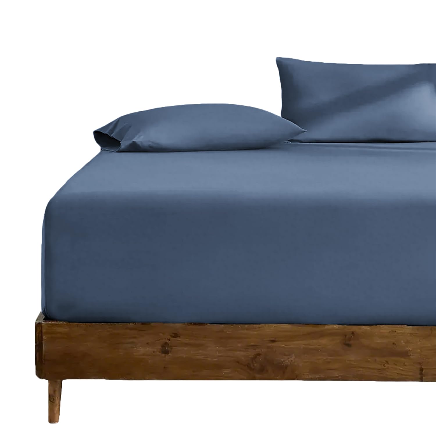 Fitted Sheet, Mattress Cover, Washable, Smooth Texture, Natural, Stylish, Absorbent and Quick Drying, Plain, Single, 39.4 x 78.7 inches (100 x 200 cm), Blue