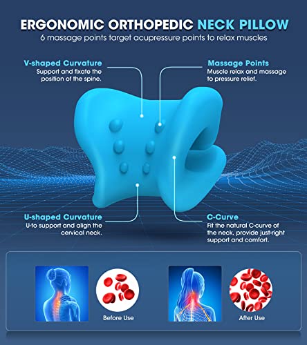 Octifie Maca de pescoço sem odor para alívio da dor no pescoço, dispositivo ergonômico de tração cer