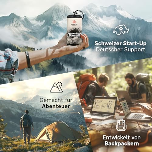 Armadic Hüttenschlafsack – Ultraleichtes Mikrofaser-Inlett für Reisen & Hütten – Bild 6