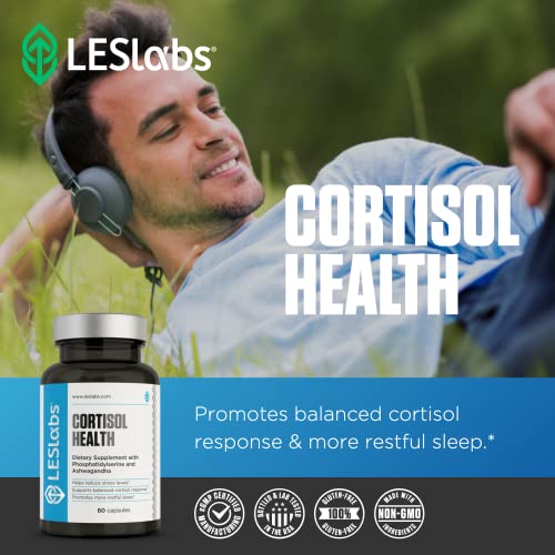 LES Labs Cortisol Health – Stress Relief, Balanced Cortisol Response, Relaxation & Deep Sleep – Phosphatidylserine, Magnesium, Magnolia Bark, Rhodiola Rosea & Ashwagandha – Non-GMO – 60 Capsules - Image 6