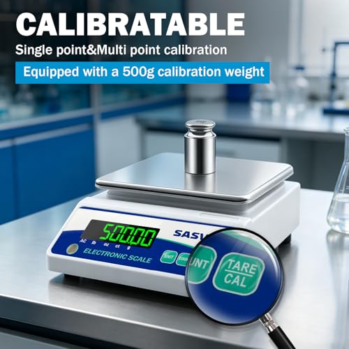 Image of Lab Scale 5000g x 0.01g Scientific Scale g /oz /ct /lb High Precision Digital Electronic Analytical Balance for Jewelry Kitchen Laboratory School, Includes 500g Calibration Weight&Battery