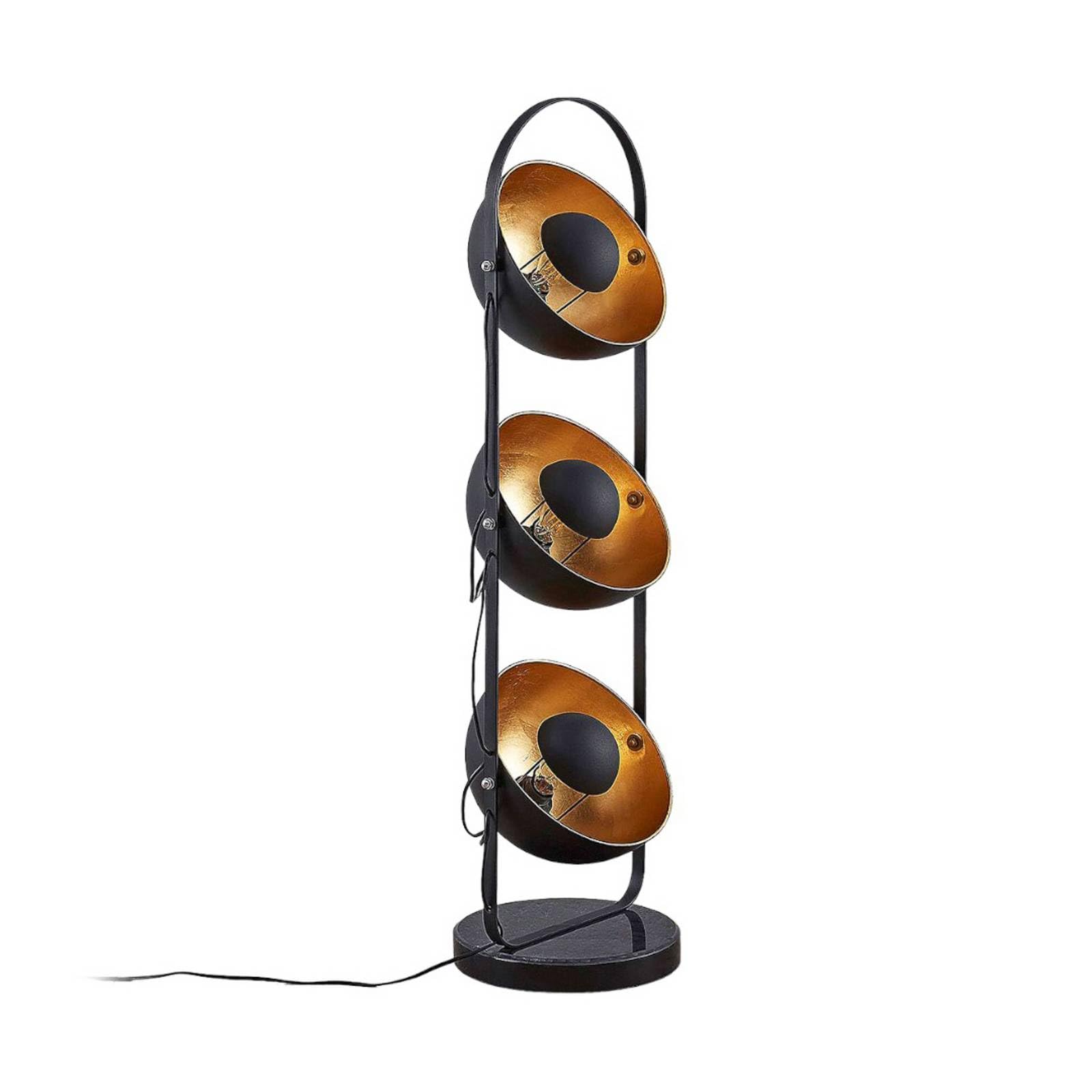 Lindby Floor Lamp 'Muriel' (Modern) in Black Made of Metal for e.g. Living Room & Dining Room (3 Light Sources, E27) from Standard Lamp