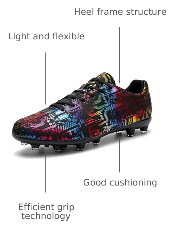 Image of Women's Men's Soccer Cleats Training Shoes | Women's men's AG Sports Soccer Cleats ,Training Shoes, Non-Slip football shoes,long studs soccer shoes