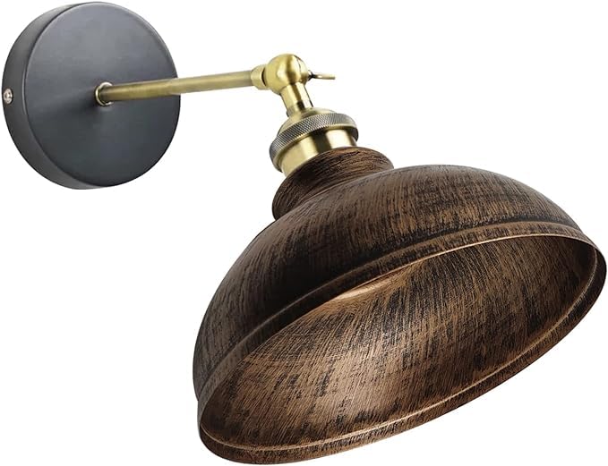 DC VOLTAGE Wall Lights, Indoor Wall Lamps Vintage E27, Wall Sconce Lights Metal for Bedroom Living Room Kitchen Hallway Restaurant Bar (Rustic Red)