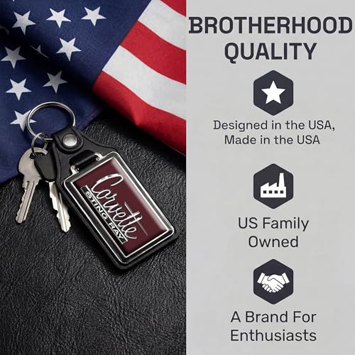 Image of Brotherhood Car Key Chain for Corvette - Classic Models Keychain for Men and Women Gift Key Ring Key Chain