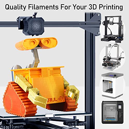 Image of 1.75mm Silk Shiny PLA 4 Metal Colors Bundle Pack: Shiny Metallic Gold /Silver /Copper /Bronze, Each Spool 250g, 4 Spools Packed, Total 1Kg 3D Printing Filament Material with Extra 3D Print Tool by MIKA3D
