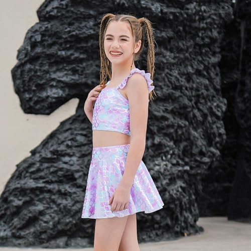 Image of CHILDRENSTAR Girls Tankini Swimsuit with Skirt 3 Pieces Bikini Bathing Suit