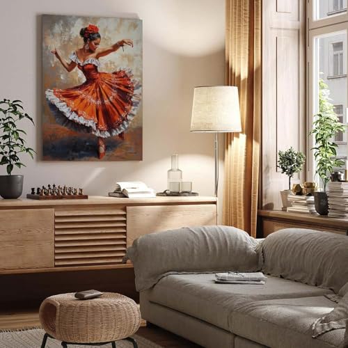 AAHAORYI Argentina Chacarera Dancer Art Print, Latin Folk Dance Wall Art Colorful Painting Poster Modern Home Decor 16x24inch(40x60cm) - Image 5