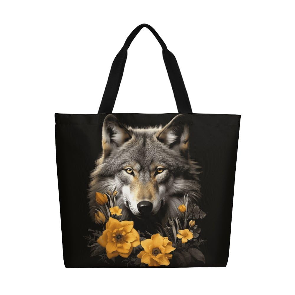 Muishi Large Canvas Tote Bag - 15.7x19.7x6.3 Inch Reusable Shoulder Bag For Shopping, Beach, Groceries - View #13