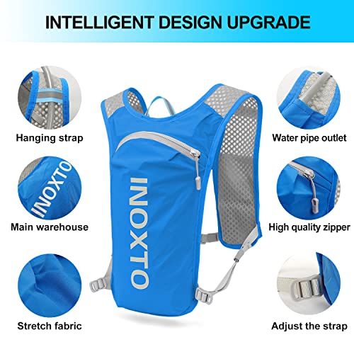 Image of INOXTO Running Hydration Vest Backpack,Lightweight Insulated Pack with 1.5L Water Bladder Bag Daypack for Hiking Trail Running Cycling Race Marathon for Women Men