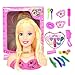 Yavso Cabeza de Muñeca para Peinar y Maquillar, 17Pcs Busto Peinar y Maquillar con Accesorios y Maquillaje Juguete Regalo para Niñas