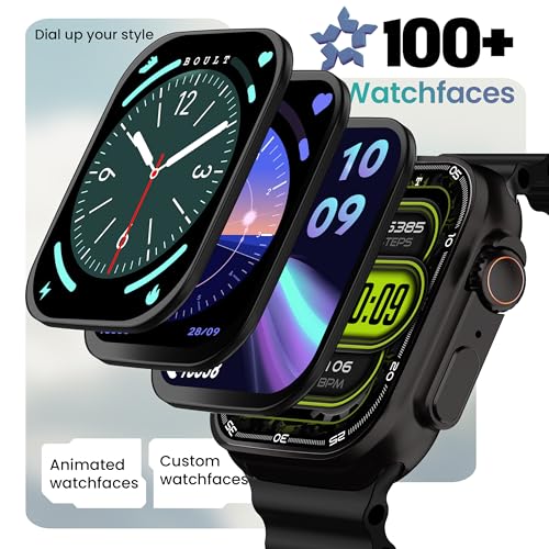 Image of Boult Crown Pro Smart Watch 2.01'' AMOLED, BT Calling, Working Crown, AOD, Zinc Alloy Frame, 650 Nits Brightness, AI Voice Assistant, SpO2 Monitoring, 120+ Sports Mode (Phantom Black)