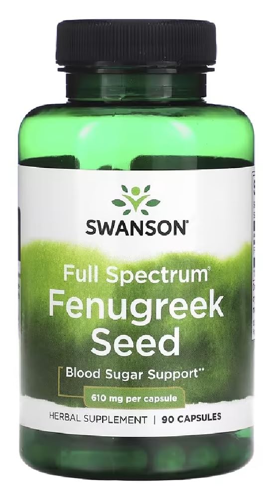 Swansons Swanson - Fenugreek Seed | Traditional Herbal Support for Digestion & Nutrient Metabolism | 610mg per Capsule - 90 Capsules