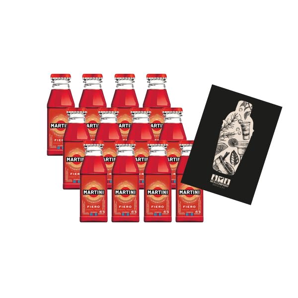 Individuelles Set mit Martini Fiero Miniatur 12er Set Aperitif 12x 60ml (14,4% Vol.) - [Enthält Sulfite]
