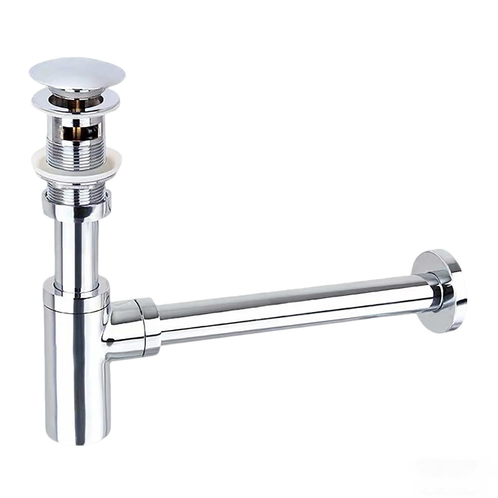 Syphon Waschbecken mit Pop Up Ablaufventil und Überlauf,Reinigungsöffnung,Geruchsverschluss,Höhenverstellbares Waschtisch Siphon für Badezimmer Küchenspüle,1 1/4″