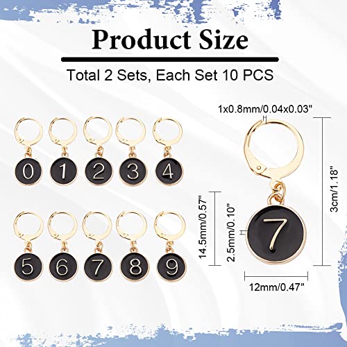 NBEADS 20 Pcs Number 0~9 Stitch Markers - Image 2