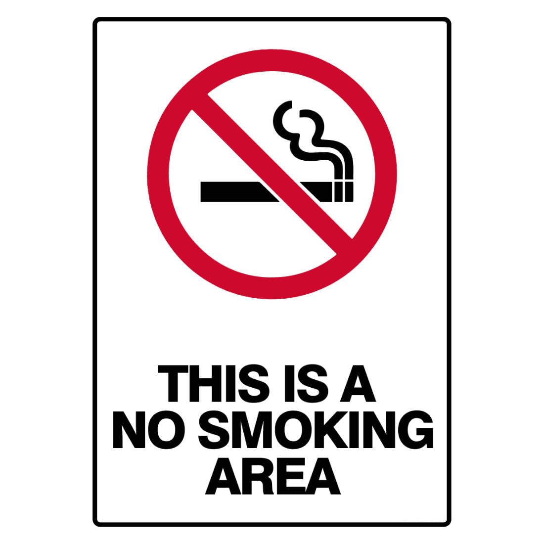 Prohibition Safety Sign - This Is A No Smoking Area Metal Tin Sign 12x8 inch for Industrial & Commercial
