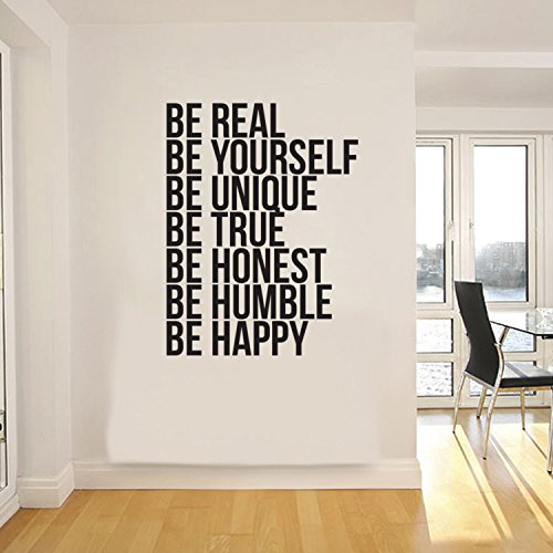 Vinilo decorativo Be Real Be Yourself Be Unique Be Happy 31x23 in