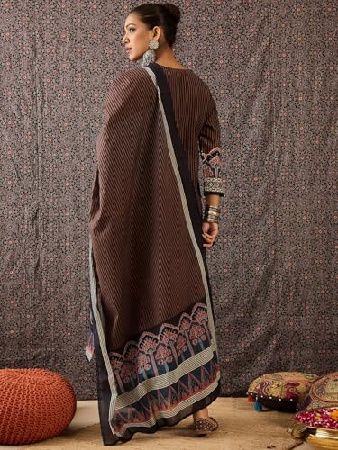 Image of INDO ERA Women Pure Cotton Kurta Set with Dupatta | Festive Suit Set, 10408